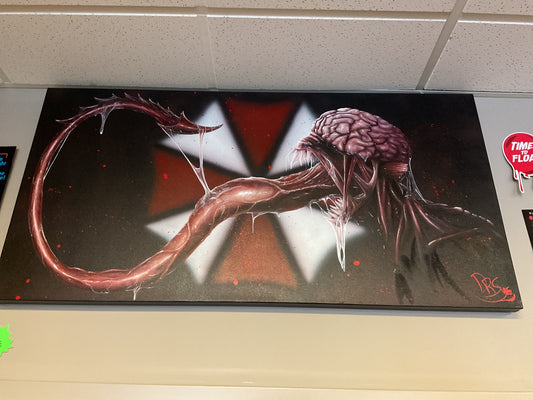 ART - RESIDENT EVIL LICKER OIL PAINTING