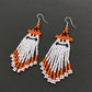 EARRINGS - Halloween Ghost Seed Beads Fringe dangle