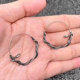 EARRINGS - Snake Coiling on Tree Branch Hoop Earrings