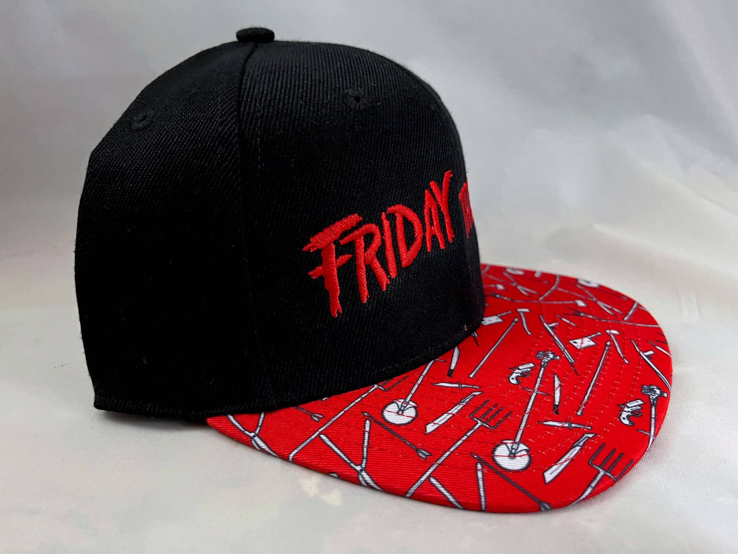 "Friday The 13th" Pattern Embroidered Snapback Hat