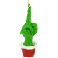 Green Hand Giving the Middle Finger Naughty Christmas Ornament