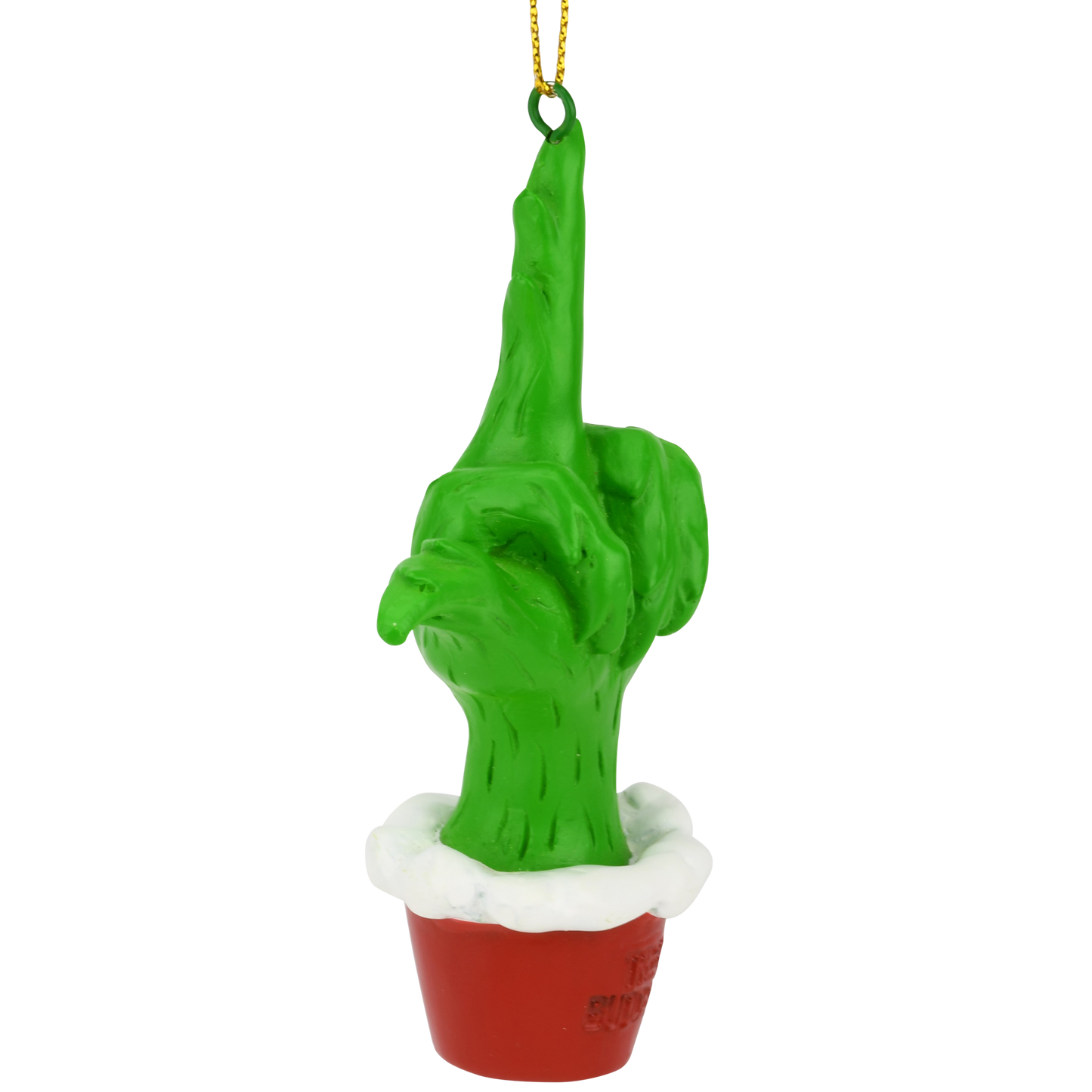 Green Hand Giving the Middle Finger Naughty Christmas Ornament
