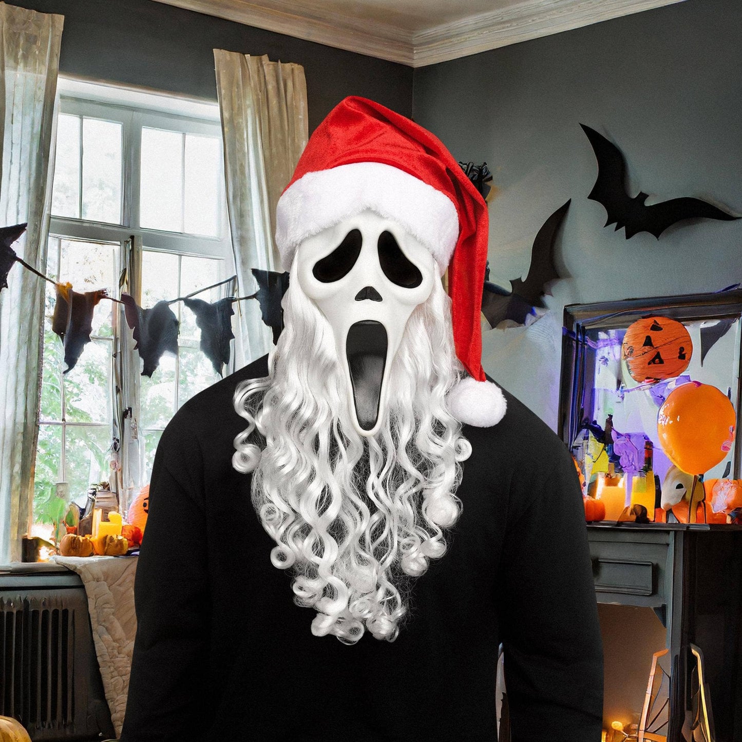 Scream Ghost Face Santa Adult Costume Mask