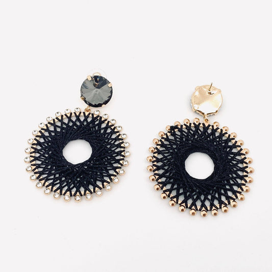 EARRINGS - Wove Rhinestone Pendant Earrings