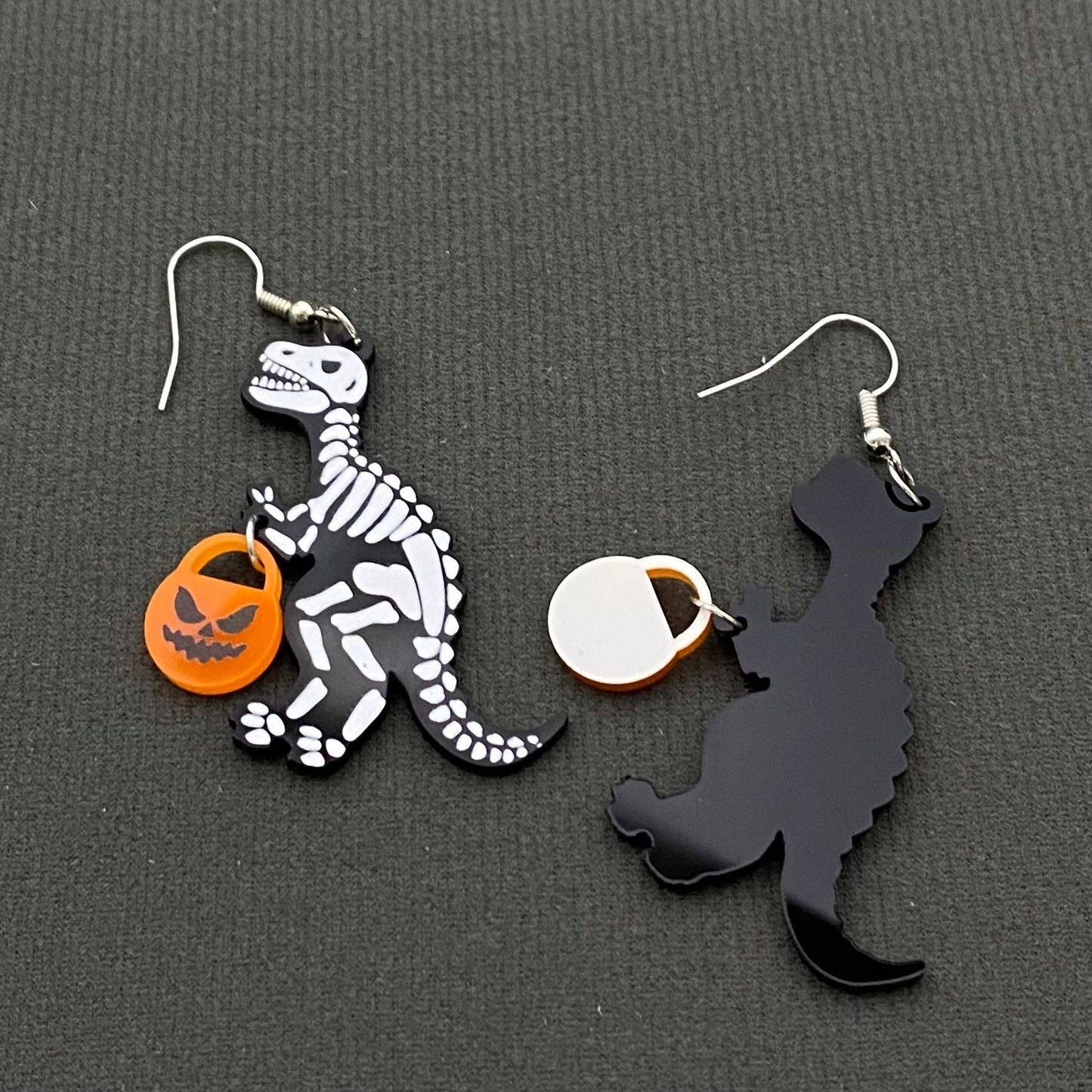 EARRINGS - Halloween Skeleton Dinosaur Pumpkin Dangle Earrings