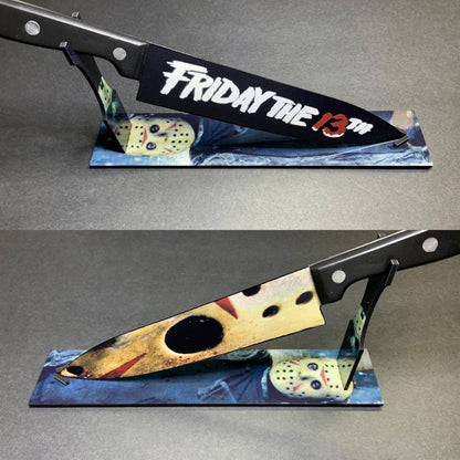 KNIFE - Jason Voorhees "Friday The 13th" Kitchen Knife with Sublimated Stand