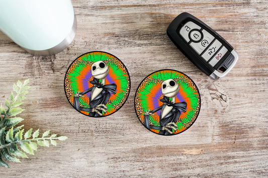 Skeleton Man Car Coaster Set
