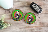 Skeleton Man Car Coaster Set