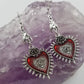EARRINGS - Eye Heart Rose Goth Pendant Earrings