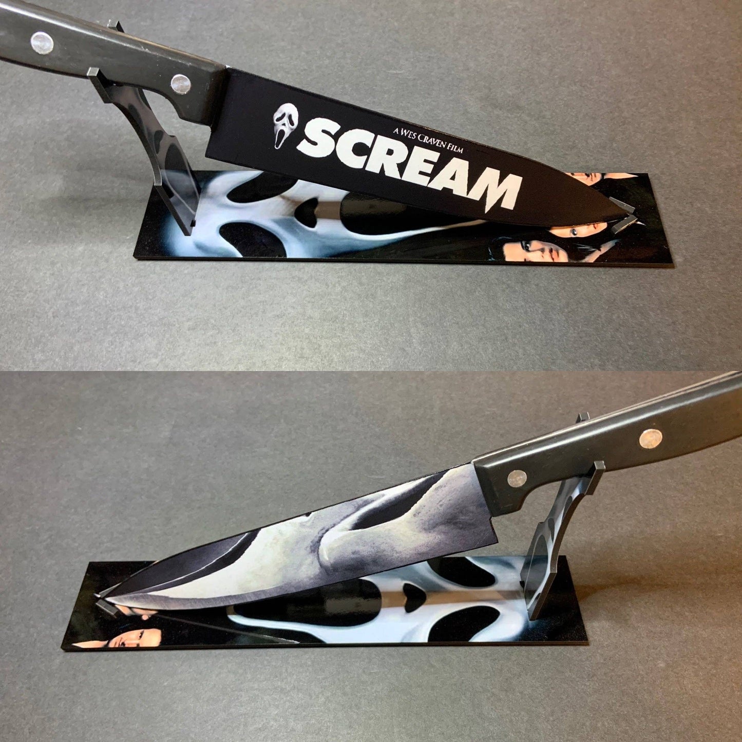 KNIFE - Scream Ghost Face Wes Craven Kitchen Knife with Sublimated Stand