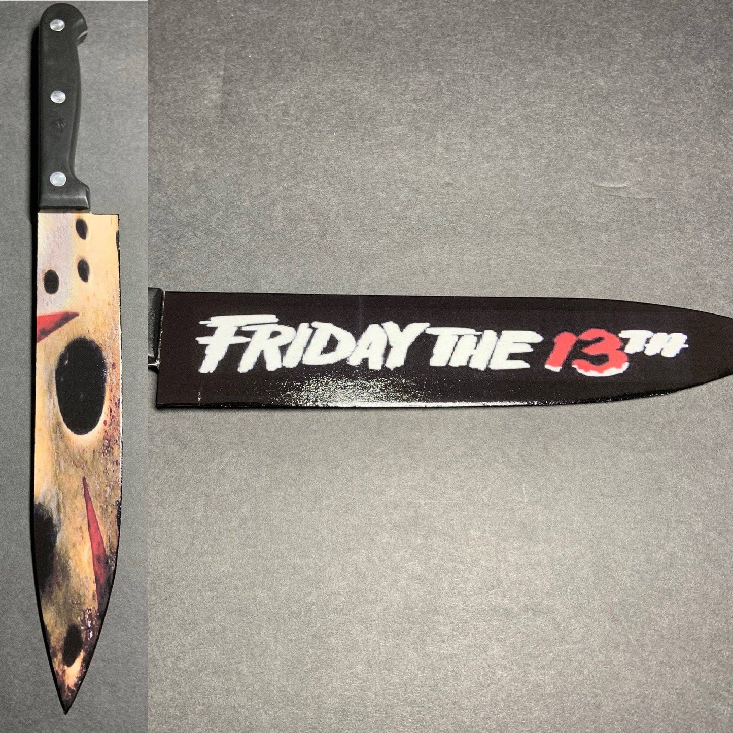KNIFE - Jason Voorhees "Friday The 13th" Kitchen Knife with Sublimated Stand