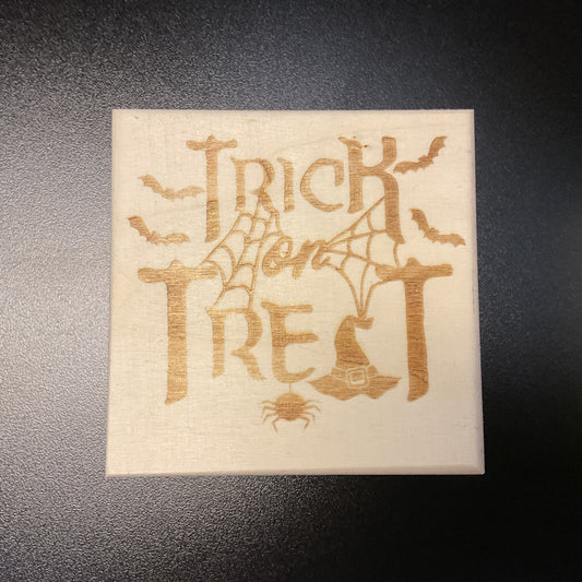 Halloween "Trick or Treat" Small Wooden Trinket Box