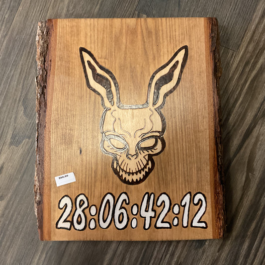 Frank the Rabbit (White) "Donnie Darko" Move Wood-burned Wall Hanger