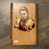 Michael Myers "Halloween" Movie Wood-burned Wall Hanger