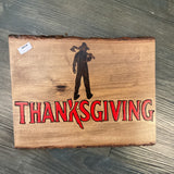 Thanksgiving" Movie Logo Wood-burned Wall Hanger