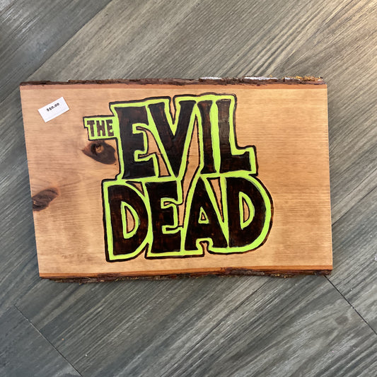 "The Evil Dead" Movie Logo (Green) Wood-burned Wall Hanger