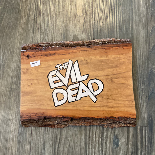 "The Evil Dead" Movie Logo (White) Wood-burned Wall Hanger