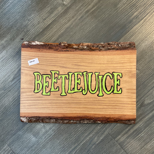 Beetlejuice Movie Logo Wood-burned Wall Hanger
