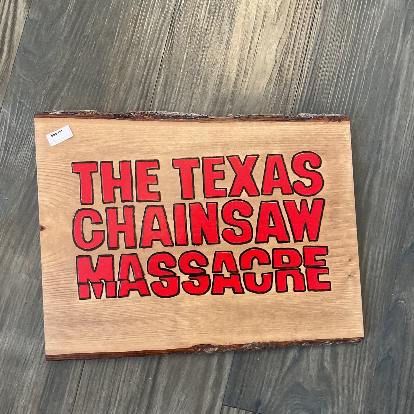"The Texas Chainsaw Massacre" Movie Logo Wood-burned Wall Hanger