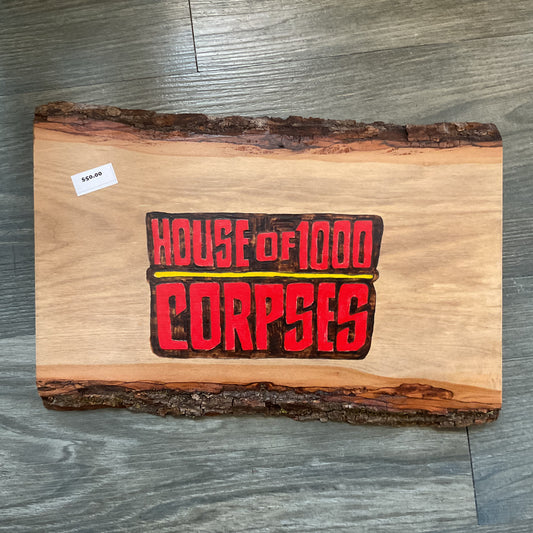 "House of 1000 Corpses" Movie Logo Wood-burned Wall Hanger