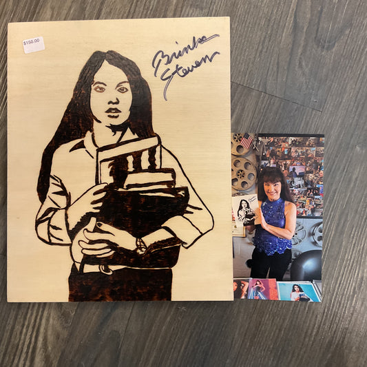 Slumber Party Massacre "Brinke Stevens" Autographed  Wood burned Wall-hanger