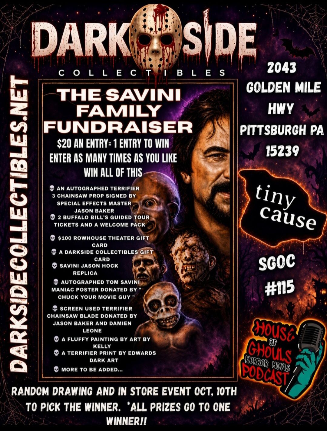 1 GIVEAWAY ENTRY (TOM SAVINI BENEFIT) BY JASON BAKER SGOC#115
