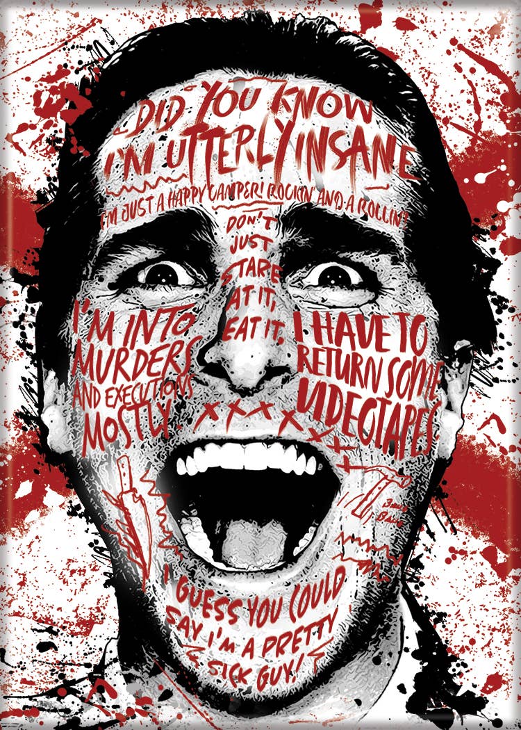 MAGNETS - American Psycho Quotes on Face Magnet