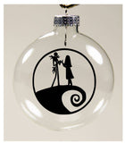 Jack Sally Nightmare Before Christmas Clear Ornament Shatterproof