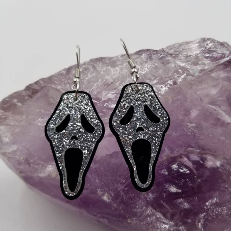 EARRINGS - Ghostface "Scream" Glitter Earrings