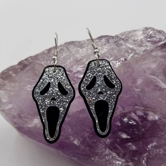 EARRINGS - Ghostface "Scream" Glitter Earrings
