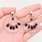 EARRINGS - Black Drop With Double Rings
