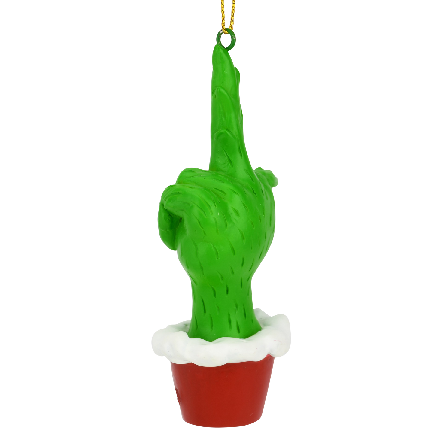 Green Hand Giving the Middle Finger Naughty Christmas Ornament
