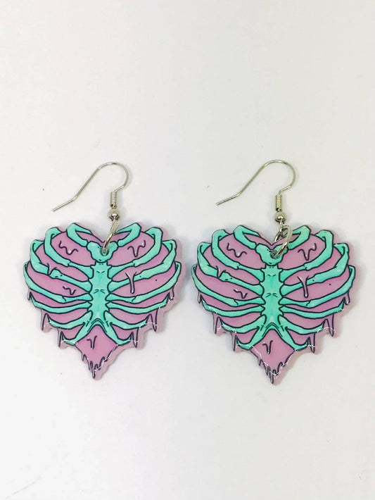 EARRINGS -  Ribs Heart Earrings