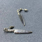 EARRINGS - Silver Tone Metal Knife Dangle Earrings
