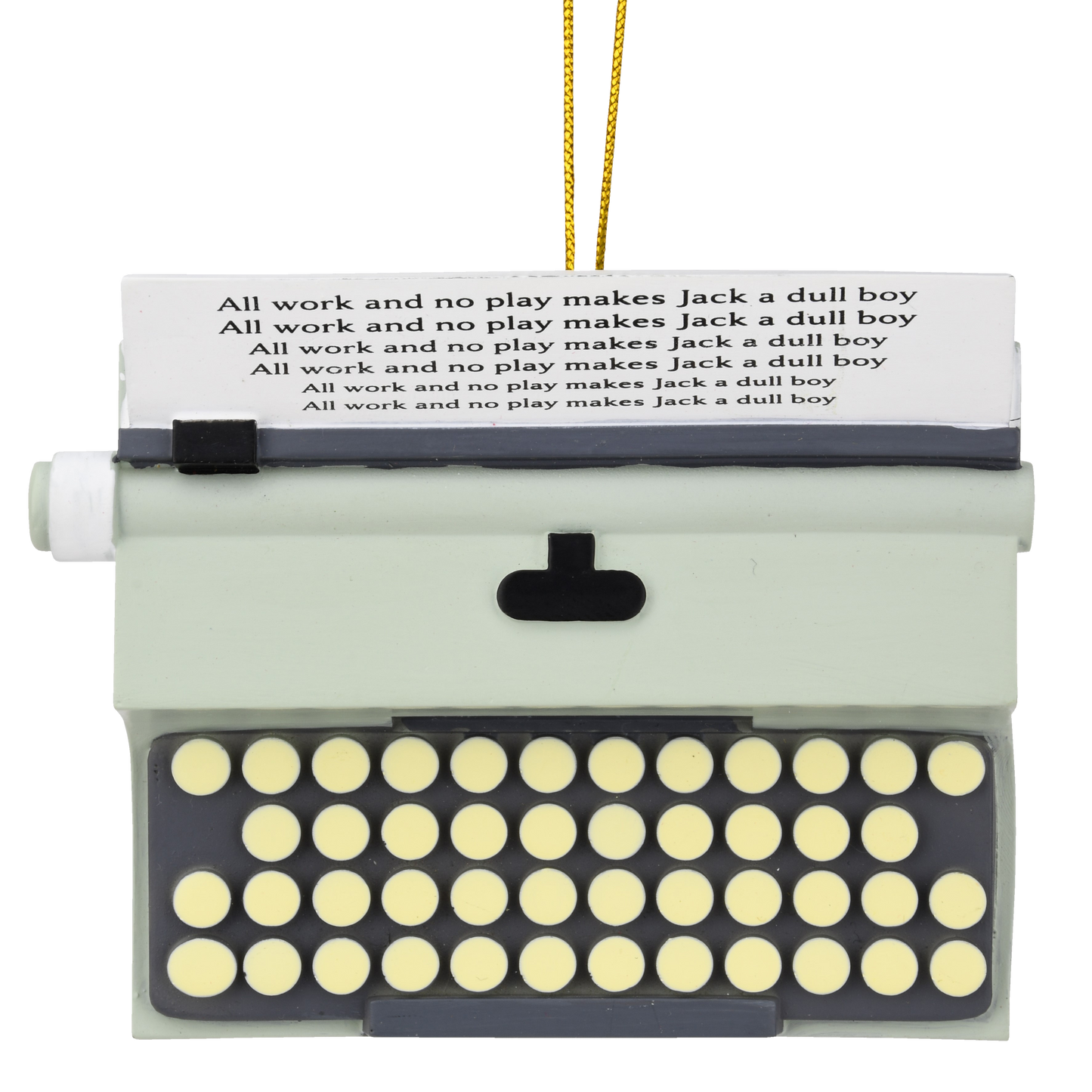 "All Work No Play" Typewriter Ornament