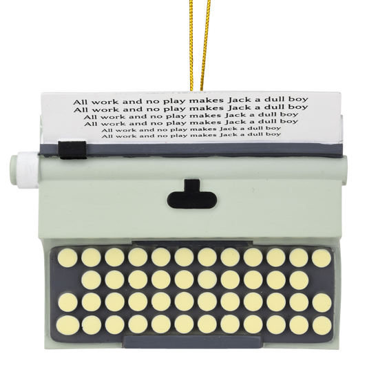 "All Work No Play" Typewriter Ornament