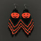EARRINGS - Halloween Pumpkin Seed Beaded Tassel Earrings
