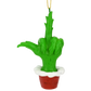 Green Hand Giving the Middle Finger Naughty Christmas Ornament