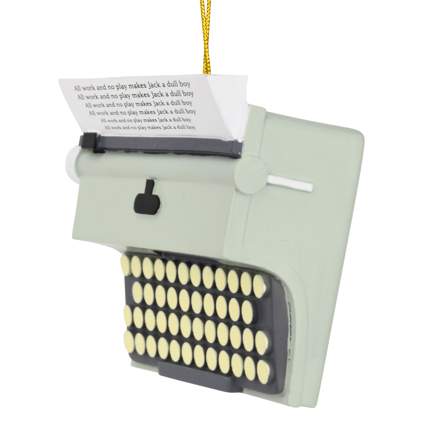 "All Work No Play" Typewriter Ornament